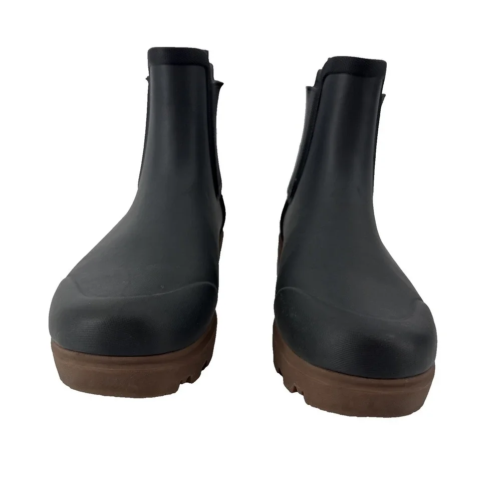 Bogs Holly Chelsea Rain Boots Women 7 Black Waterproof Rubber Ankle Boot